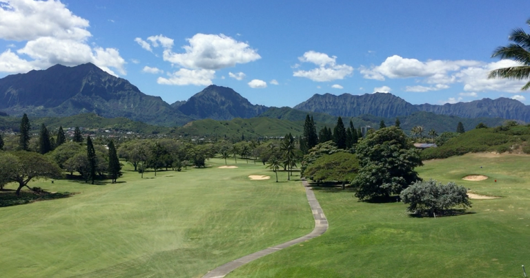 View of Cart Path and Golf Course with Koolau Mountains in the background
