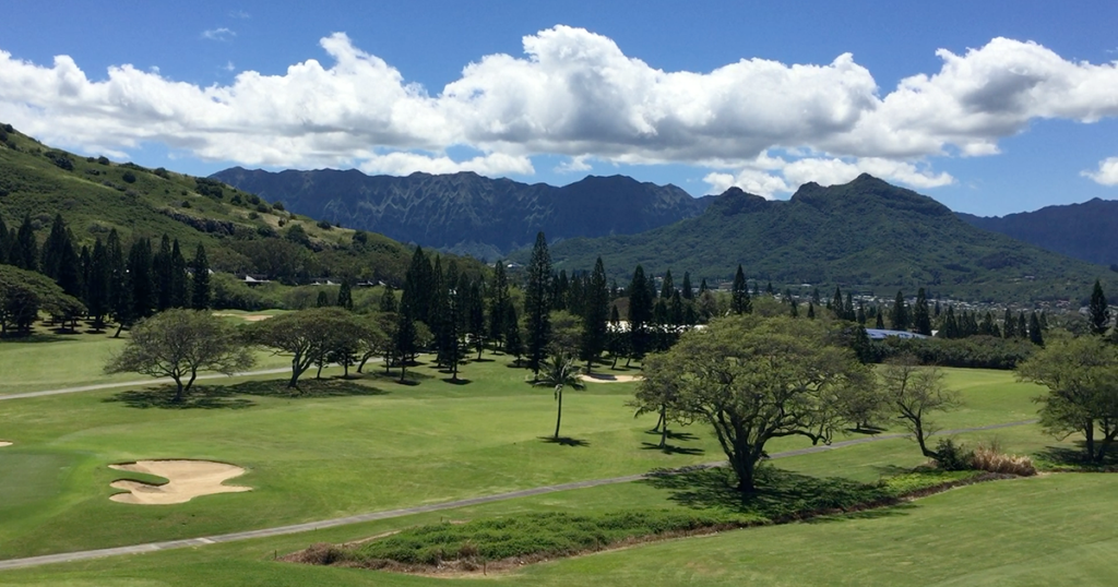 View of Mid-Pacific Country Club Golf Course and Koolau Mountains