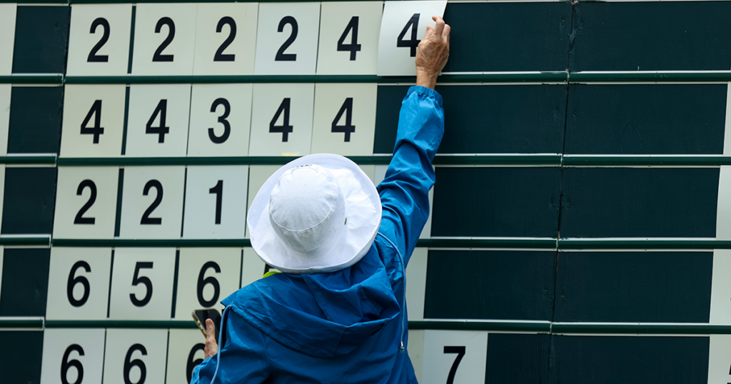 Scoreboard at Mid-Pacific Country Club Tournament